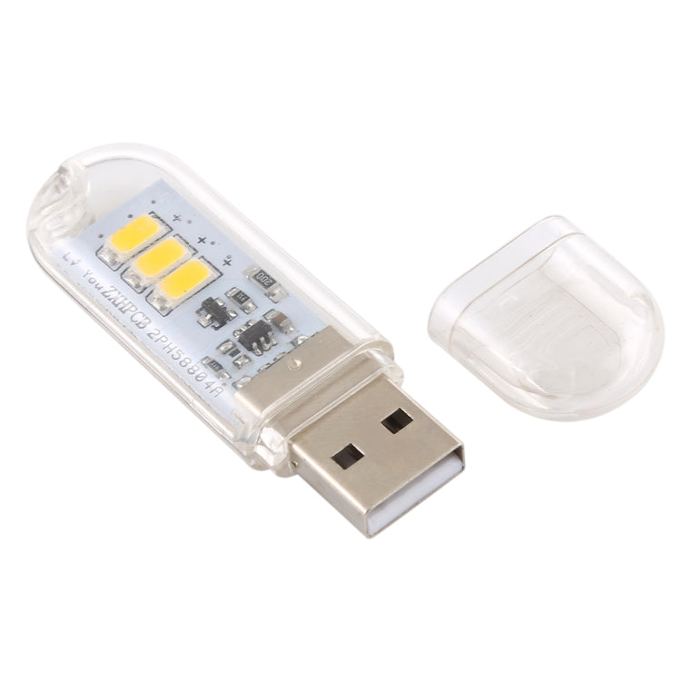 3W 3LEDs 5V 80LM USB LED Book Light Portable Night Light Warm Light - USB Light by buy2fix | Online Shopping UK | buy2fix