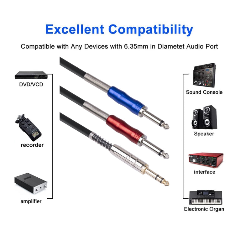 3683 3.5mm Male to Dual 6.35mm Male Audio Cable, Cable Length:1m(Black) -  by buy2fix | Online Shopping UK | buy2fix