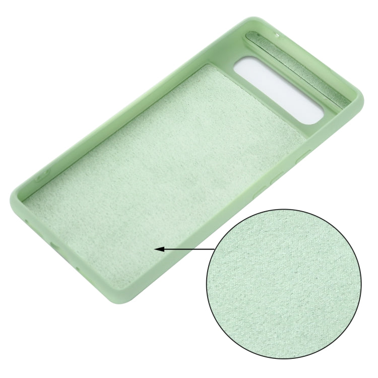 For Google Pixel 6 Pure Color Liquid Silicone Shockproof Full Coverage Case(Green) - Google Cases by buy2fix | Online Shopping UK | buy2fix