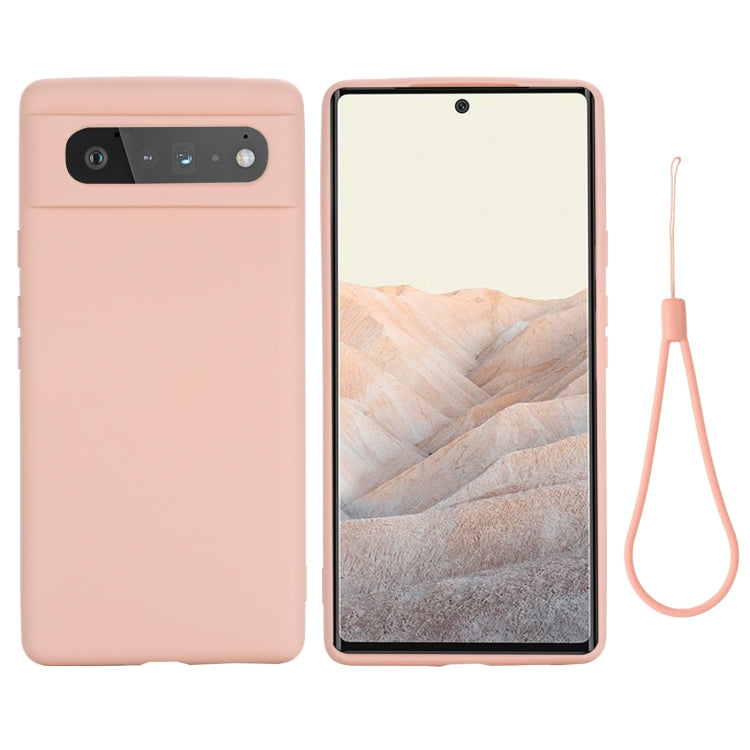 For Google Pixel 6 Pure Color Liquid Silicone Shockproof Full Coverage Case(Pink) - Google Cases by buy2fix | Online Shopping UK | buy2fix