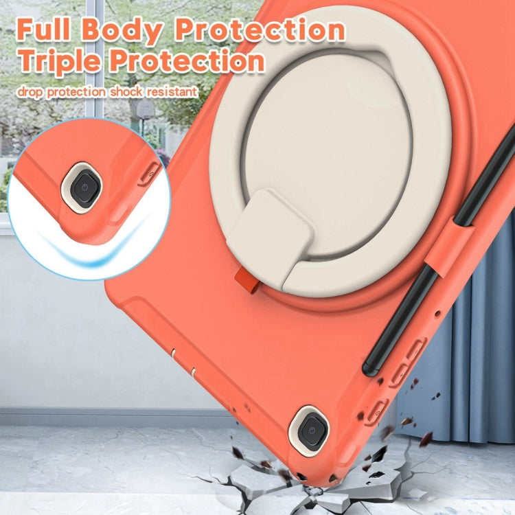 Shockproof TPU + PC Protective Case with 360 Degree Rotation Foldable Handle Grip Holder & Pen Slot For Samsung Galaxy Tab S6 Lite 10.4 inch P610(Living Coral) - Tab S6 Lite P610 / P615 by buy2fix | Online Shopping UK | buy2fix