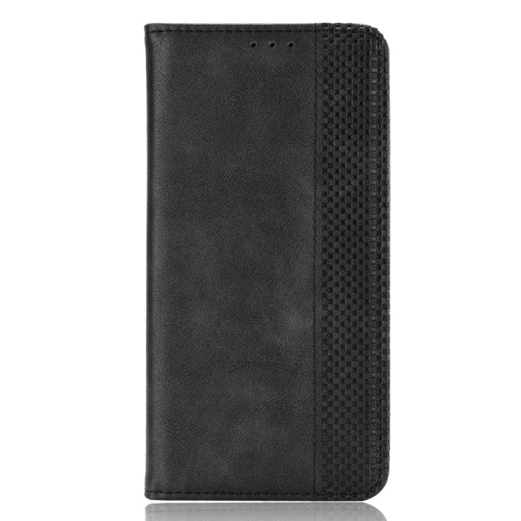 For OnePlus Nord CE 5G Magnetic Buckle Retro Crazy Horse Texture Horizontal Flip Leather Case with Holder & Card Slots & Photo Frame(Black) - OnePlus Cases by buy2fix | Online Shopping UK | buy2fix