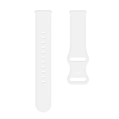 20mm For Amazfit GTS 2e Butterfly Buckle Silicone Watch Band(White) - Watch Bands by buy2fix | Online Shopping UK | buy2fix