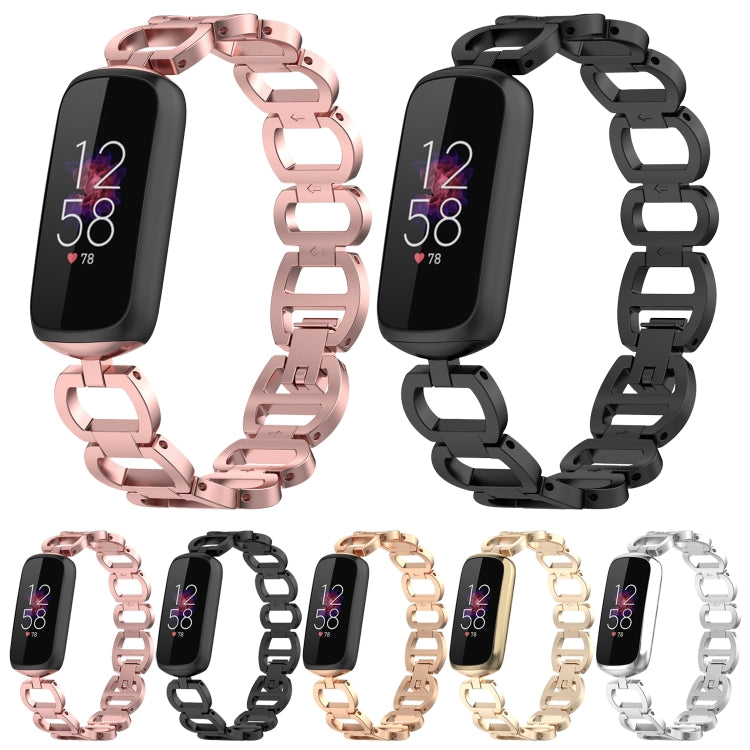 For Fitbit Luxe Special Edition Metal Bracelet Watch Band(Black) - Watch Bands by buy2fix | Online Shopping UK | buy2fix