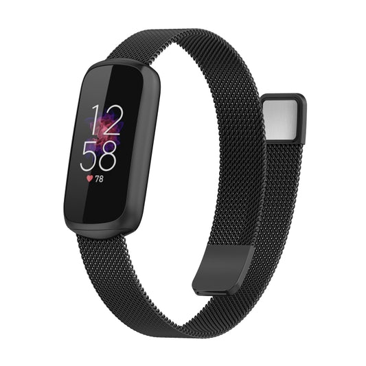 For Fitbit Luxe Special Edition Milanese Metal Magnetic Watch Band(Black) - Watch Bands by buy2fix | Online Shopping UK | buy2fix