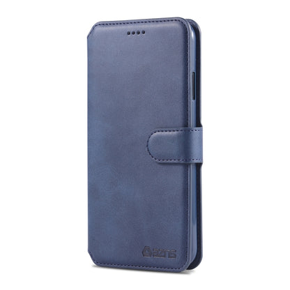 For iPhone X / XS AZNS Calf Texture Magnetic Horizontal Flip PU Leather Case with Holder & Card Slots & Photo Frame(Blue) - More iPhone Cases by AZNS | Online Shopping UK | buy2fix