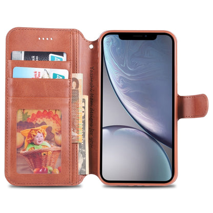 For iPhone XR AZNS Calf Texture Magnetic Horizontal Flip PU Leather Case with Holder & Card Slots & Photo Frame(Brown) - More iPhone Cases by AZNS | Online Shopping UK | buy2fix