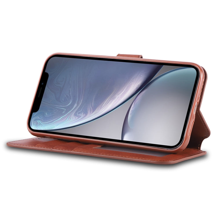 For iPhone XR AZNS Calf Texture Magnetic Horizontal Flip PU Leather Case with Holder & Card Slots & Photo Frame(Brown) - More iPhone Cases by AZNS | Online Shopping UK | buy2fix