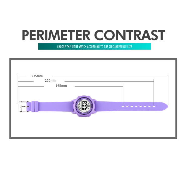 SKMEI 1721 Triplicate Round Dial LED Digital Display Luminous Silicone Strap Electronic Watch(Purple) - LED Digital Watches by SKMEI | Online Shopping UK | buy2fix