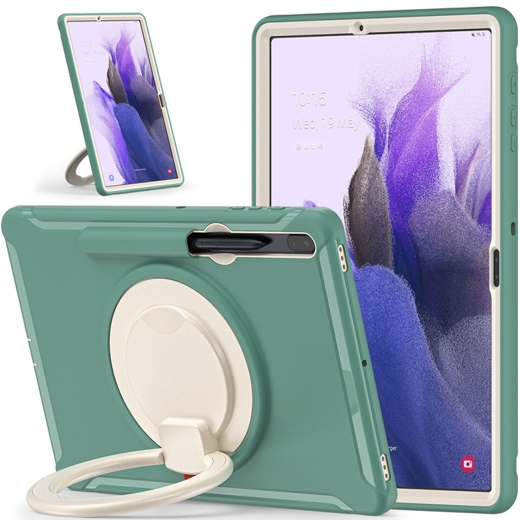 For Samsung Galaxy Tab S8+ / Tab S8 Plus /  Tab S7 FE / Tab S7+/S7 FE 12.4 inch T970 Shockproof TPU + PC Protective Case with 360 Degree Rotation Foldable Handle Grip Holder & Pen Slot(Emmerald Green) - Galaxy Tab S8+ Cases by buy2fix | Online Shopping UK | buy2fix