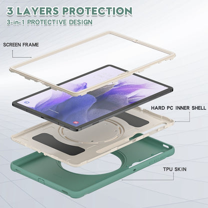 For Samsung Galaxy Tab S8+ / Tab S8 Plus /  Tab S7 FE / Tab S7+/S7 FE 12.4 inch T970 Shockproof TPU + PC Protective Case with 360 Degree Rotation Foldable Handle Grip Holder & Pen Slot(Emmerald Green) - Galaxy Tab S8+ Cases by buy2fix | Online Shopping UK | buy2fix