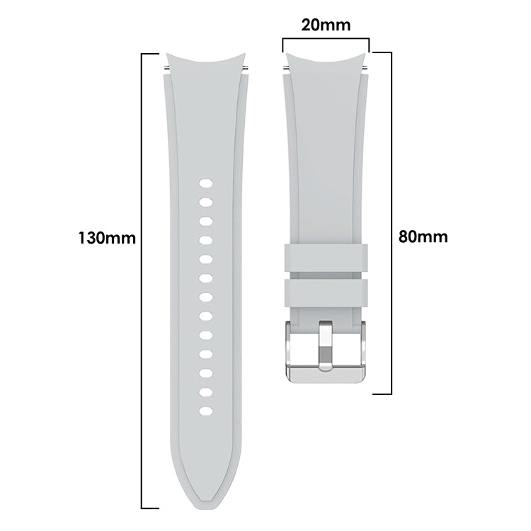 For Samsung Galaxy Watch4 Classic 46mm Silicone Watch Band(Light Grey) - Smart Wear by buy2fix | Online Shopping UK | buy2fix
