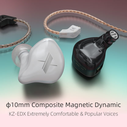 KZ EDX Dynamic Monitor HiFi In-Ear Wired Earphone No Mic(White) - In Ear Wired Earphone by KZ | Online Shopping UK | buy2fix