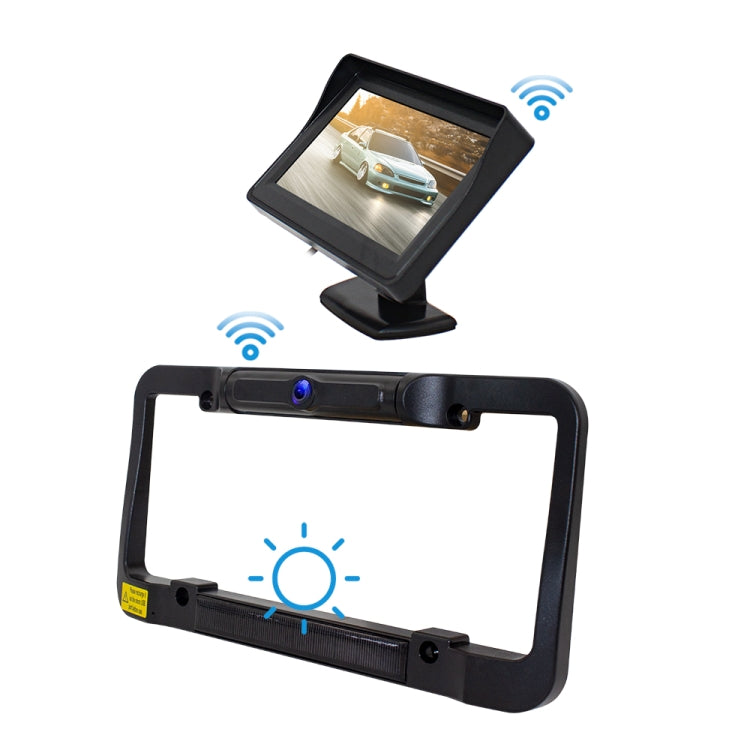 PZ620-W Car 4.3-inch Digital USA Frame Solar Wireless Reversing Image - In Car by buy2fix | Online Shopping UK | buy2fix