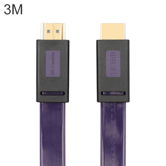 ULT-unite 4K Ultra HD Gold-plated HDMI to HDMI Flat Cable, Cable Length:3m(Transparent Purple) - Cable by ult-unite | Online Shopping UK | buy2fix