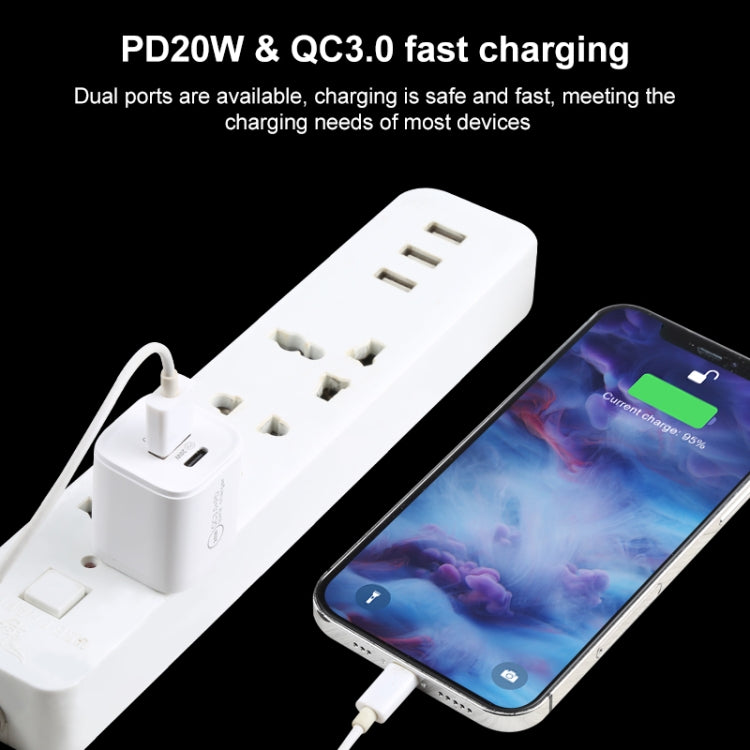 20WACB 20W QC3.0 + PD Quick Charger, Plug Specification:UK Plug(White) - Apple Accessories by buy2fix | Online Shopping UK | buy2fix