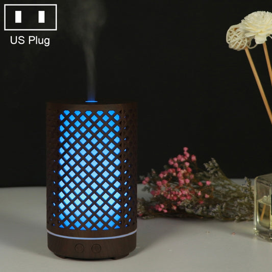 200ml Hollow-out Forest Pattern Wooden Essential Oil Aromatherapy Machine Ultrasonic Humidifier Automatic Alcohol Sprayer, Plug Specification:US Plug(Dark Brown-1) - Home & Garden by buy2fix | Online Shopping UK | buy2fix