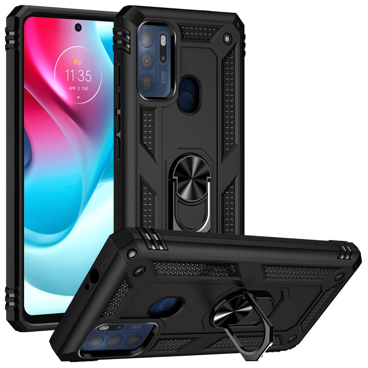 For Motorola Moto G60s Shockproof TPU + PC Phone Case with 360 Degree Rotating Holder(Black) - Motorola Cases by buy2fix | Online Shopping UK | buy2fix