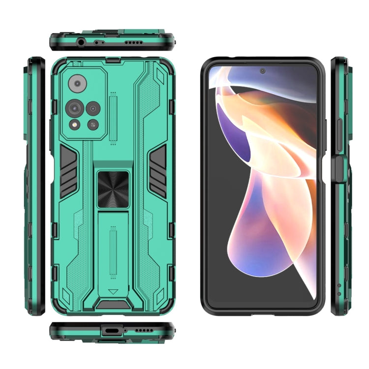 For Xiaomi Redmi Note 11 Pro Supersonic PC + TPU Shock-proof Phone Case with Holder(Green) - Xiaomi Accessories by buy2fix | Online Shopping UK | buy2fix