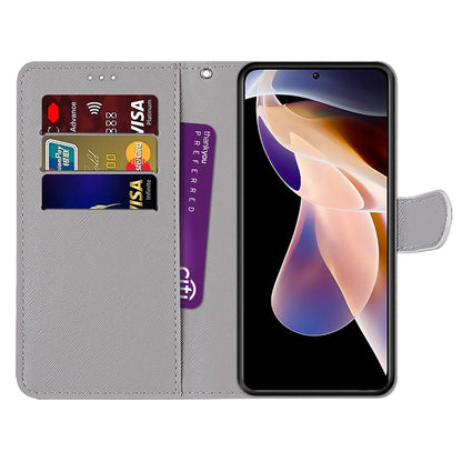 For Xiaomi Redmi Note 11 Pro / 11 Pro+ Global Coloured Drawing Cross Texture Horizontal Flip PU Phone Leather Case with Holder & Card Slots & Wallet & Lanyard(Colorful Layer(Golden Chain Grey Cat) - Xiaomi Accessories by buy2fix | Online Shopping UK | buy2fix