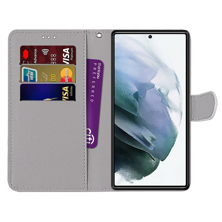 For Samsung Galaxy S22 Ultra 5G Coloured Drawing Cross Texture Horizontal Flip PU Phone Leather Case with Holder & Card Slots & Wallet & Lanyard(Colorful Layer(Black and White Lion Head) - Samsung Accessories by buy2fix | Online Shopping UK | buy2fix