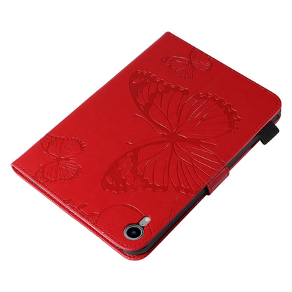 Pressed Printing Butterfly Pattern Horizontal Flip Leather Tablet Case For iPad mini 6(Red) - More iPad Cases by buy2fix | Online Shopping UK | buy2fix