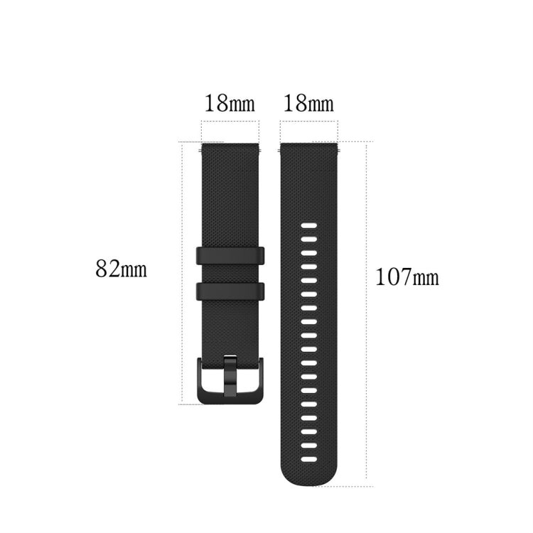 For Garmin Silicone Smart Watch Watch Band, Size:18mm Universal(Black) - Smart Wear by buy2fix | Online Shopping UK | buy2fix