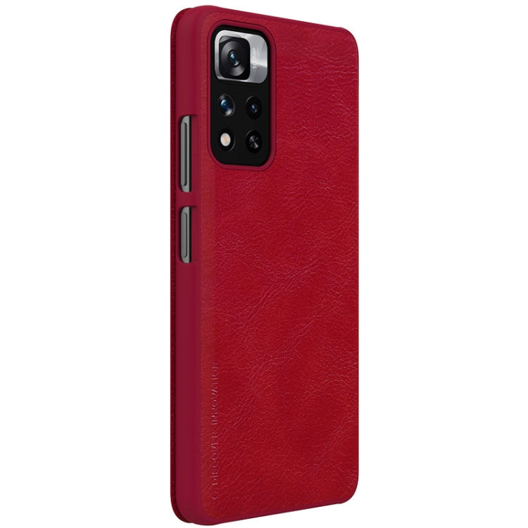 For Xiaomi Redmi Note 11 Pro China / 11 Pro+ Global / Mi 11i / 11i  5G NILLKIN QIN Series Crazy Horse Texture Leather Case(Red) - Xiaomi Cases by NILLKIN | Online Shopping UK | buy2fix