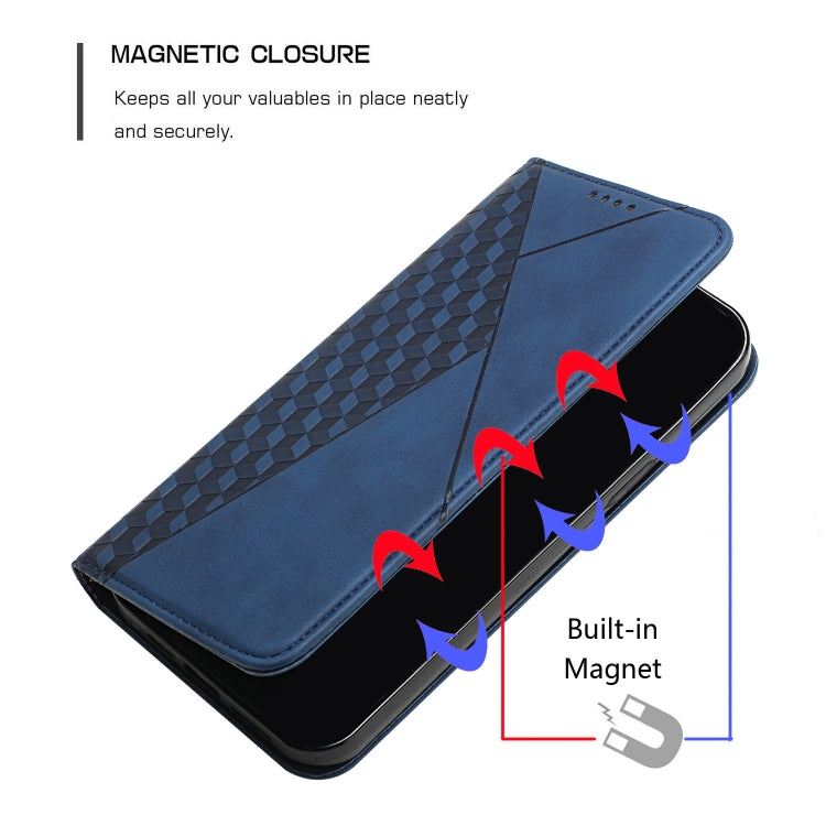 For Motorola Edge 20 Lite Skin Feel Magnetic Leather Phone Case(Blue) - Motorola Cases by buy2fix | Online Shopping UK | buy2fix