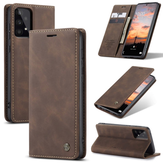For Samsung Galaxy A33 5G CaseMe 013 Multifunctional Horizontal Flip Leather Phone Case(Coffee) - Samsung Accessories by CaseMe | Online Shopping UK | buy2fix