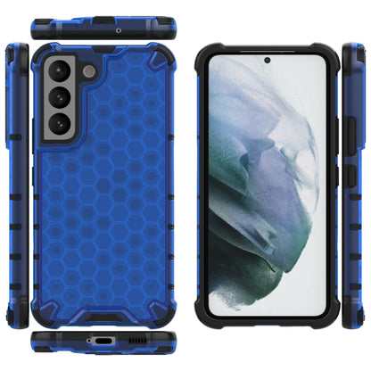 For Samsung Galaxy S22 5G Honeycomb PC + TPU Phone Case(Blue) - Galaxy S22 5G Cases by buy2fix | Online Shopping UK | buy2fix