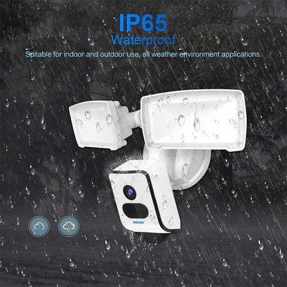 ESCAM QF612 3MP WiFi IP Camera & Floodlight, Support Night Vision / PIR Detection(UK Plug) - Security by ESCAM | Online Shopping UK | buy2fix