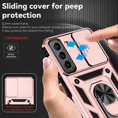 For Samsung Galaxy S22 5G Sliding Camshield Holder Phone Case(Rose Gold) - Samsung Accessories by buy2fix | Online Shopping UK | buy2fix