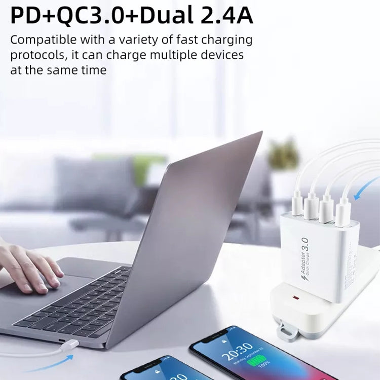 A3 PD 18W USB-C / Type-C + QC3.0 USB + Dual USB Interface Travel Charger - Apple Accessories by buy2fix | Online Shopping UK | buy2fix