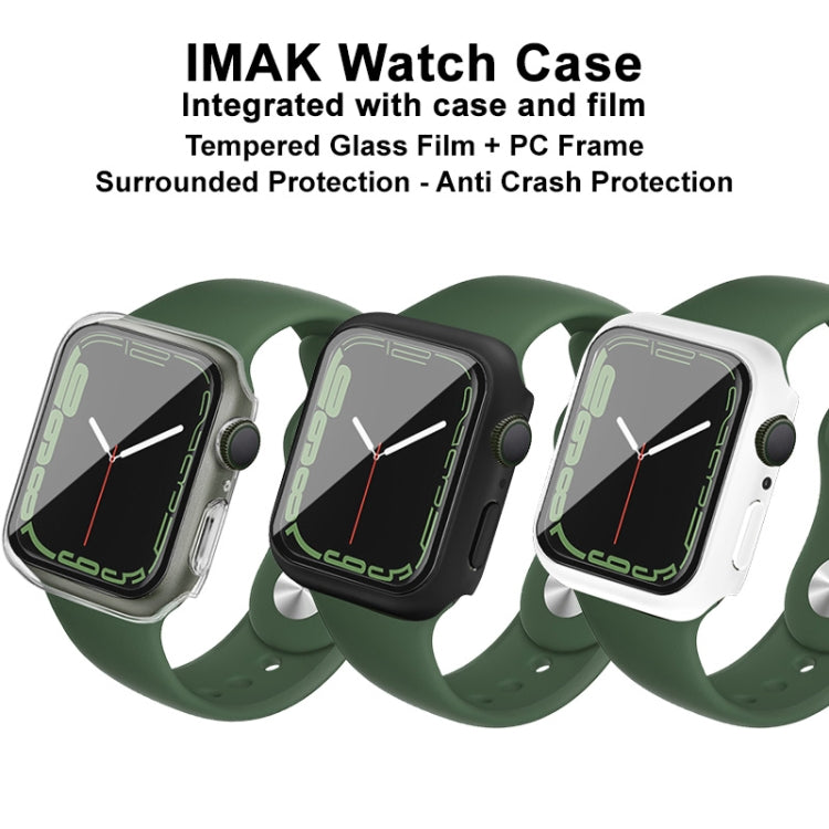 imak PC Case with Tempered Glass Film For Apple Watch Series 8 / 7 41mm(Black) - Watch Cases by imak | Online Shopping UK | buy2fix