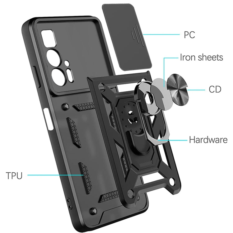 For Motorola Edge 20 Pro Sliding Camera Cover TPU+PC Phone Case(Black) - Motorola Cases by buy2fix | Online Shopping UK | buy2fix