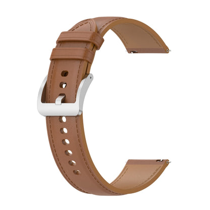 22mm Genuine Leather Watch Band for Huawei Watch GT3 46mm/GT2 46mm/Samsung Galaxy Watch3 45mm(Light Brown) - Smart Wear by buy2fix | Online Shopping UK | buy2fix