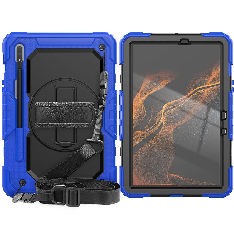 For Samsung Galaxy Tab S8 11 inch SM-X700 Silicone + PC Tablet Case(Dark Blue+Black) - Galaxy Tab S8 Cases by buy2fix | Online Shopping UK | buy2fix