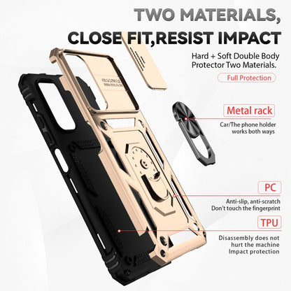 For Xiaomi Redmi Note 11 Global Sliding Camshield Holder Phone Case(Gold) - Redmi Note 11 Case by buy2fix | Online Shopping UK | buy2fix