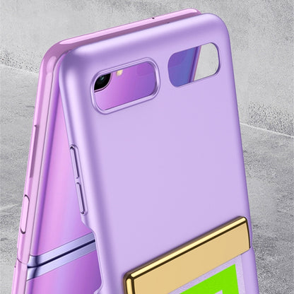 For Samsung Galaxy Z Flip GKK Ultra-thin Full Coverage Phone Flip Case with Wristband(Purple) - Galaxy Phone Cases by GKK | Online Shopping UK | buy2fix