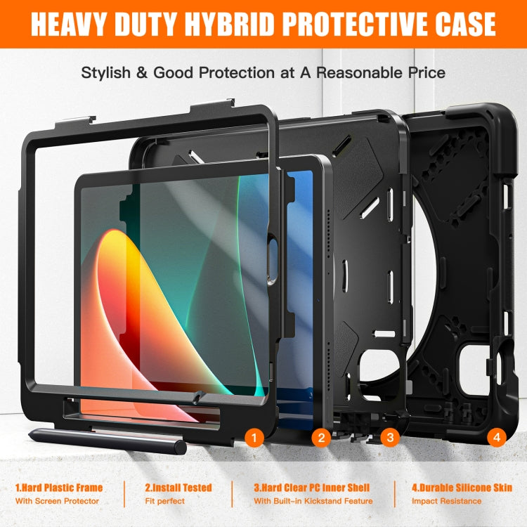 For Xiaomi Pad 5 / Pad 5 Pro Silicone + PC Tablet Case(Black) - For Xiaomi by buy2fix | Online Shopping UK | buy2fix