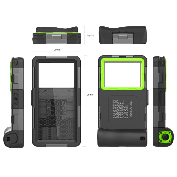 RedPepper 2nd Generation Diving Waterproof Protective Case, Waterproof depth: 15m(Black + Green) - Waterproof Bag by RedPepper | Online Shopping UK | buy2fix