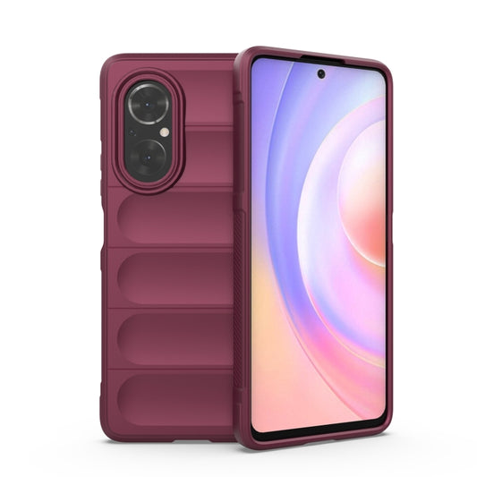 For Huawei Nova 9 SE/Honor 50 SE Magic Shield TPU + Flannel Phone Case(Wine Red) - Mobile Accessories by buy2fix | Online Shopping UK | buy2fix