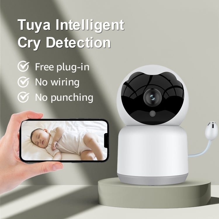 YT51 1920x1080 Home Baby Wireless Camera, Support Infrared Night Vision / Baby Crying Detection, UK Plug(White) - Security by buy2fix | Online Shopping UK | buy2fix