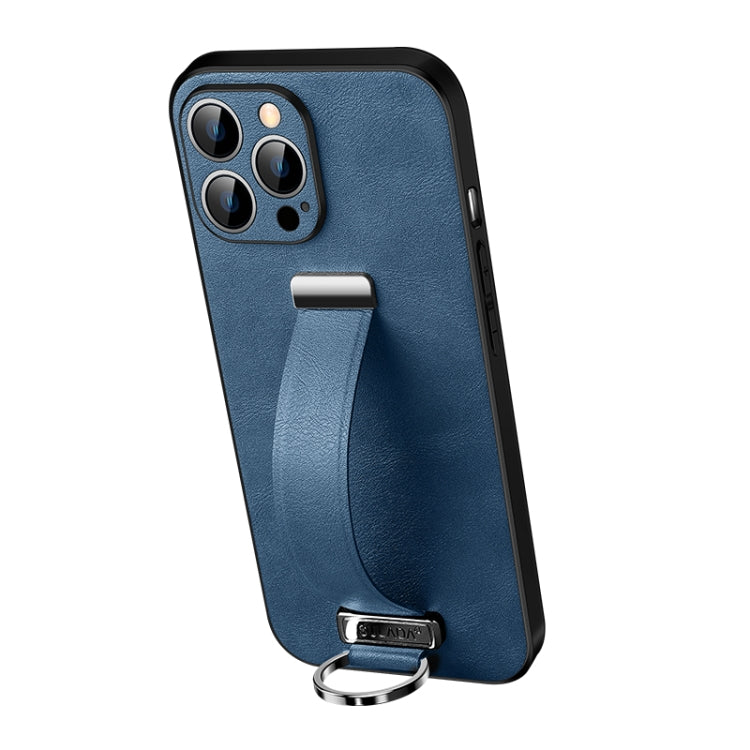 For iPhone 13 Pro Max  SULADA Cool Series PC + Leather Texture Skin Feel Shockproof Phone Case(Blue) - iPhone 13 Pro Max Cases by SULADA | Online Shopping UK | buy2fix