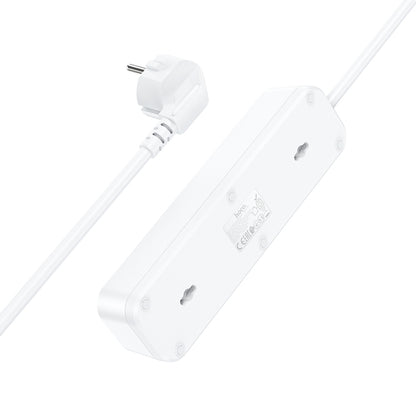 hoco NS2 3-position + 3-USB Extension Cord Socket, EU Plug(Black) - Consumer Electronics by hoco | Online Shopping UK | buy2fix