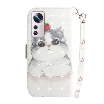 For Xiaomi 12 / 12X 3D Colored Horizontal Flip Leather Phone Case(Cute Cat) - 12 Cases by buy2fix | Online Shopping UK | buy2fix