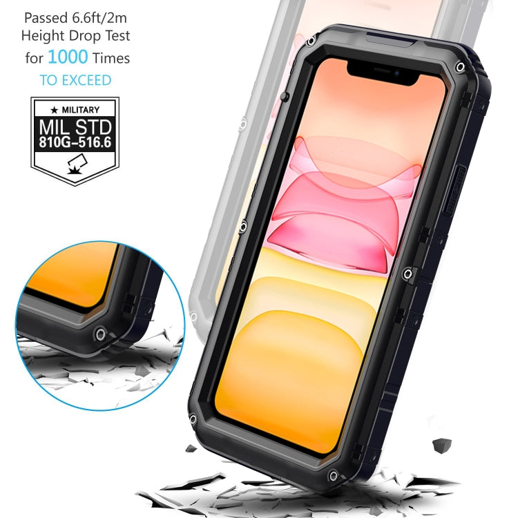 For iPhone 11 Dustproof Shockproof Waterproof Silicone + Metal Protective Case(Black) - iPhone 11 Cases by buy2fix | Online Shopping UK | buy2fix