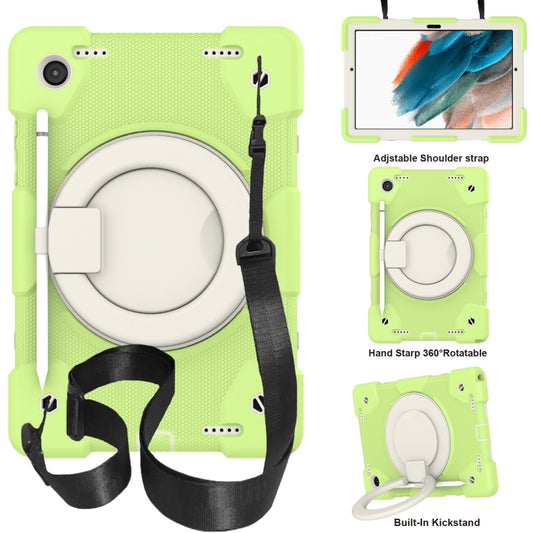 For Samsung Galaxy Tab A8 10.5 2021 Silicone + PC Full Body Protection Tablet Case With Holder & Strap(Green) - Other Galaxy Tab PC by buy2fix | Online Shopping UK | buy2fix