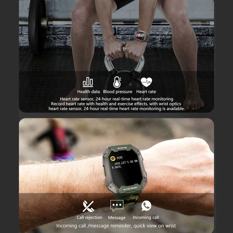 C20 1.71 inch TFT HD Screen Smart Watch, Support Heart Rate Monitoring/Blood Oxygen Monitoring(Green) - Smart Wear by buy2fix | Online Shopping UK | buy2fix